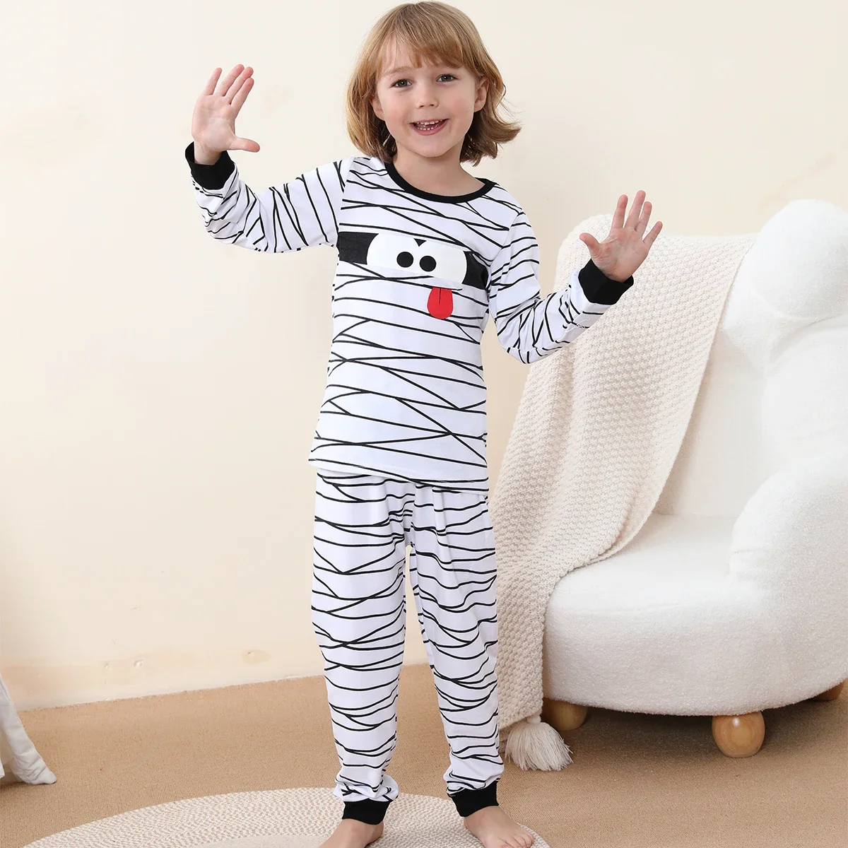 Kids Pajamas Mummy Cosplay Costume Toddler Halloween Outfit Infant Carnival Dress Up Purim Party Clothes New Year Gift Pjs