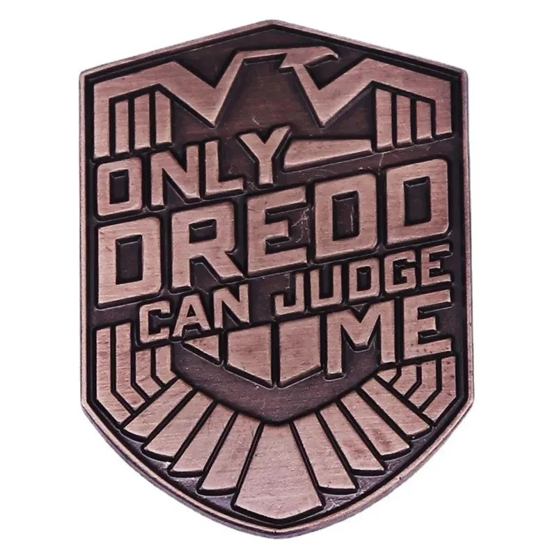 JUDGE DREDD SHIELD BADGE Vintage Eagle Medal Brooch Enamel Pins Fashion Jewellery Movie Fans Gifts