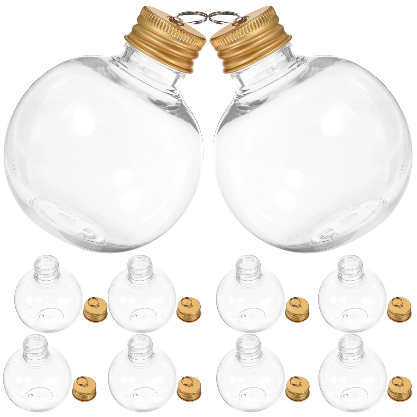 10 Pcs Glass Christmas Spherical Bottle Festival Coffee Flask Clear Ornaments The Pet Convenient Juice Bottles