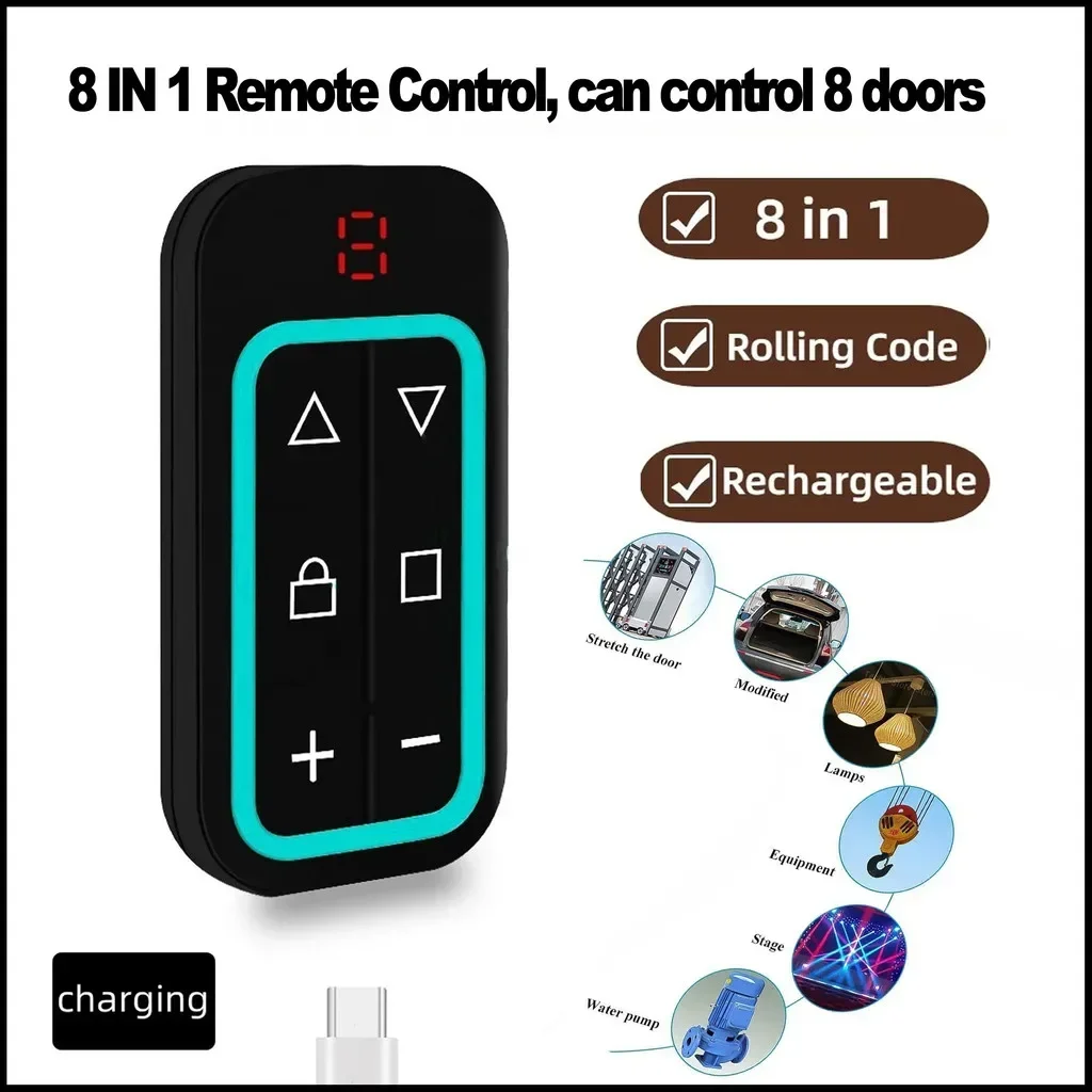 Multi Frequency 300-915MHz Garage Door Remote Control Copy Duplicator 433MHz 868MHz Compatible with Multiple Brands