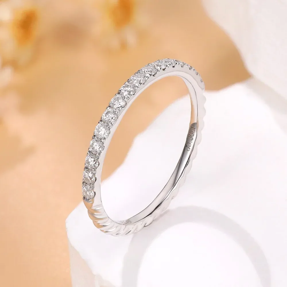 

LinkerLove Half Eternity Twist обручальное кольцо с муассанитом, позолоченное кольцо из стерлингового серебра 925 пробы с бриллиантом, обручальное кольцо, ювелирное изделие, подарок