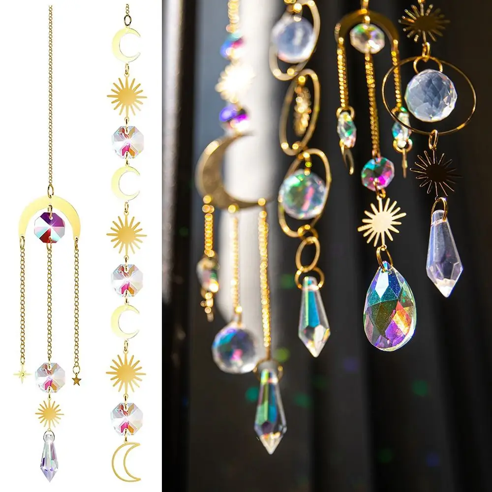 Crystal Wind Chimes Sun Catchers Hanging Pendant Light Catching Jewelry Wind Chimes for Home Wedding Garden Decoration