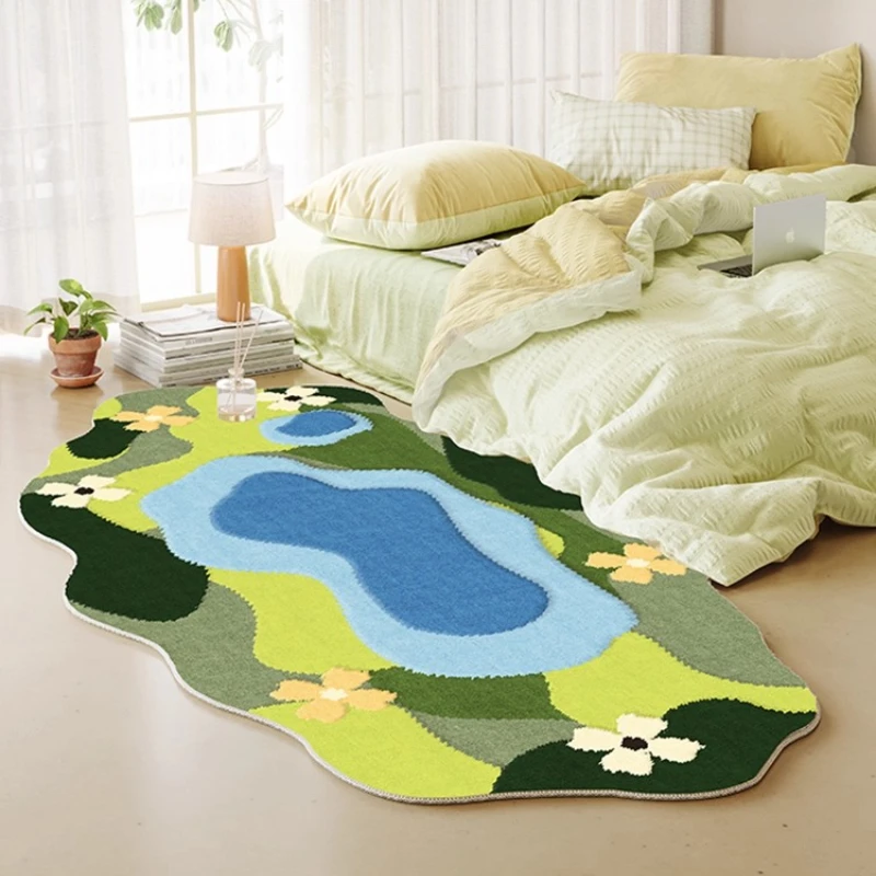 

Irregular Shape Living Room Decoration Moss Carpet Thick Plush Rugs for Bedroom Fluffy Soft Bedside Floor Mat Home Washable Rug
