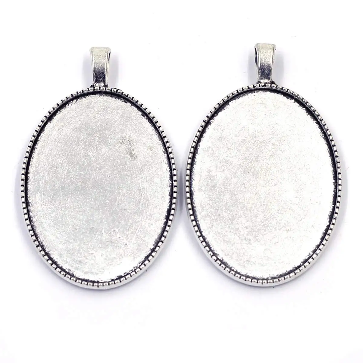 5PCS Charm Pendants Base Setting Fit Oval Cabochon 40x30mm Beauty Avatar Decoration DIY Handicrafts Jewelry Accessories