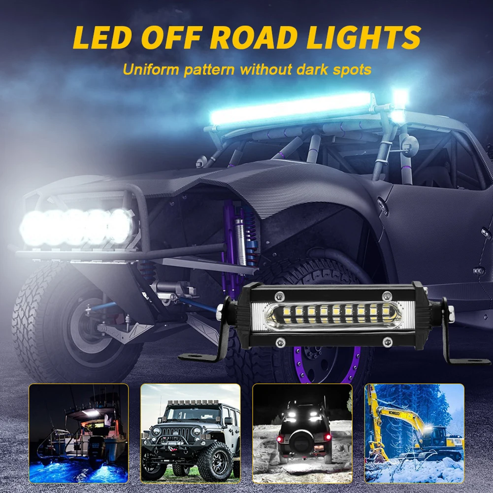 

12V/24V Car LED Work Light Bar 27W Off Road LED Pod 3030 LED Flood Light Headlight Waterproof for Car Truck 4x4 SUV ATV Marine