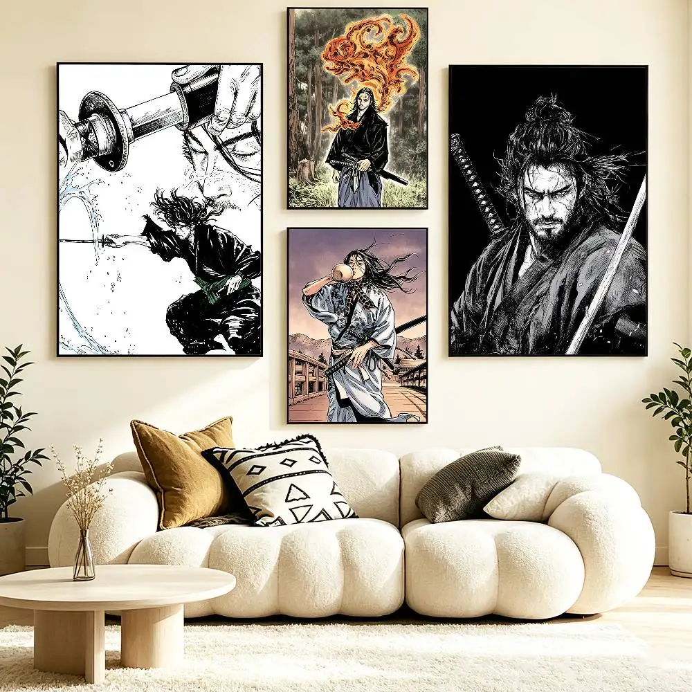 COOL Vagabond S-Samurai Poster HD Self Adhesive Waterproof Wall Art Ideal for Home Office Dorm
