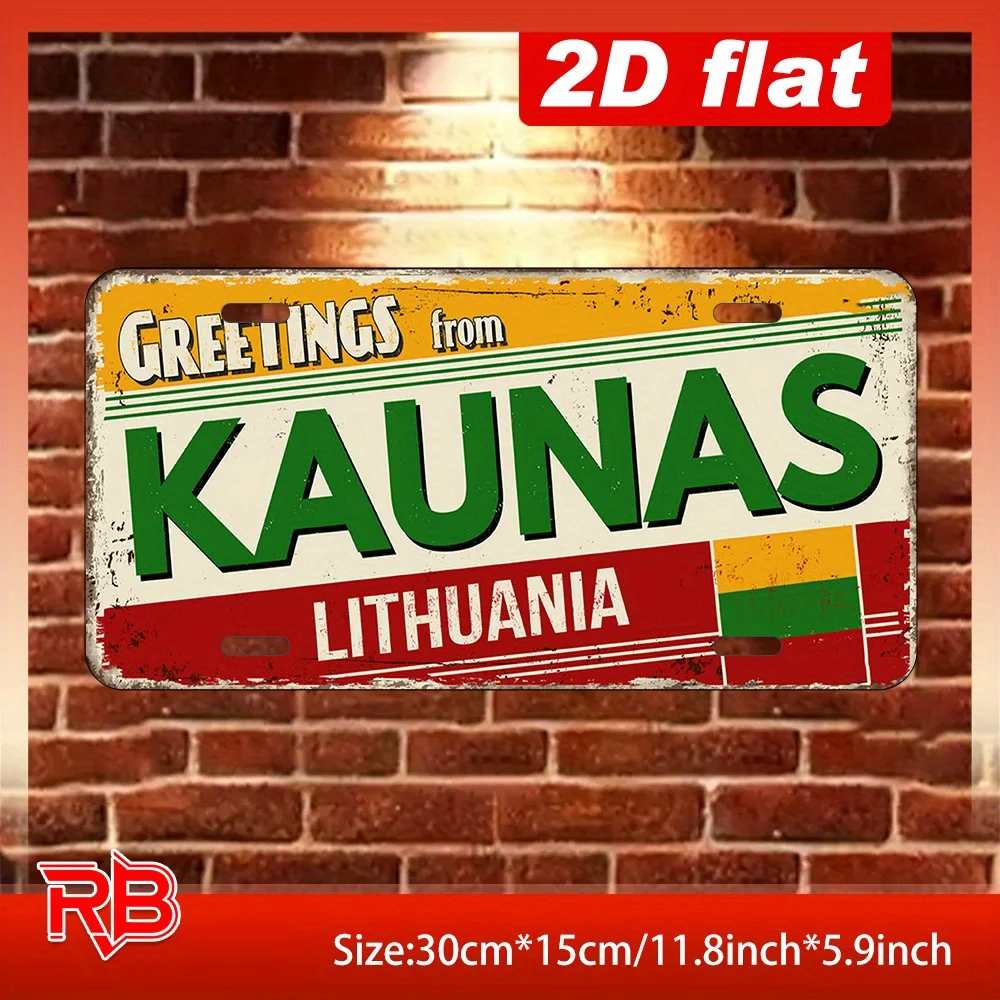 2D Flat, 2D Flat - [Enable ] 2D Flat 2D Flat Retro Lithuanian Metal Wall Sign - GreeAluminumgs from Kaunas, UV Printed Decorativ