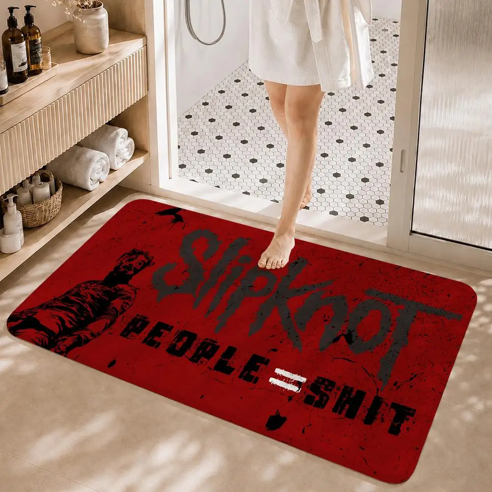 Nu Metal Band S-slipknot Floor Mat Non-Slip Absorbent Floor Mat Decorative Rug for Home Bathroom Bedroom Entryway
