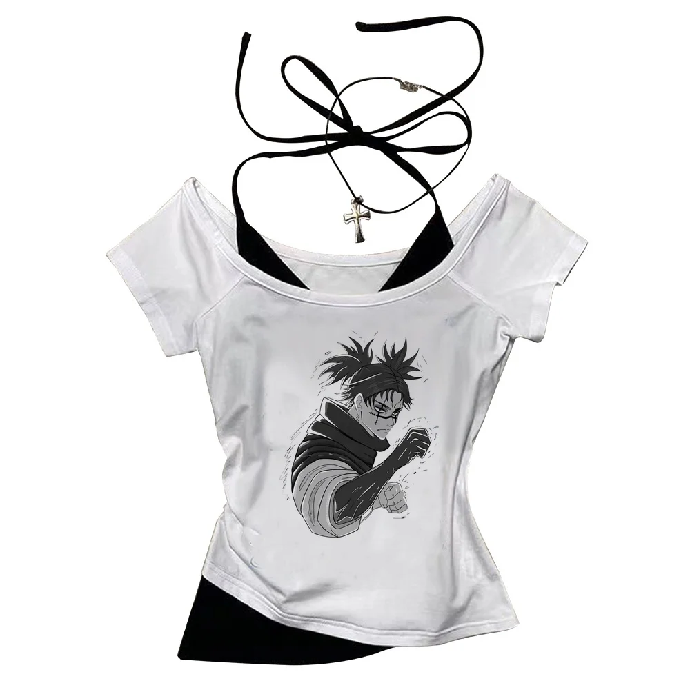 Choso cropped top teen vintage emo cheap streetwear goth shirt alternative  emo cutecore party scene