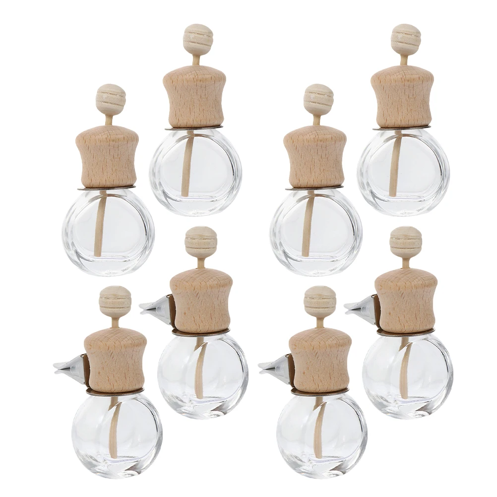 

8 Pcs Aromatherapy Bottles Car Diffuser Air Freshener Outlet Clamp Clip Accessories Wooden Scent Diffuser Empty Bottle Car Vent