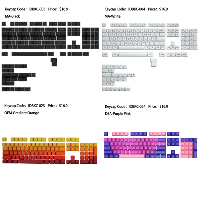 

idobao Keycap for Mechanical Keyboard Keycaps Set PBT ABS Key Cherry/XDA/MA/OEM Key Cap Hangul KeyCap Russian Keycap Lucky Box