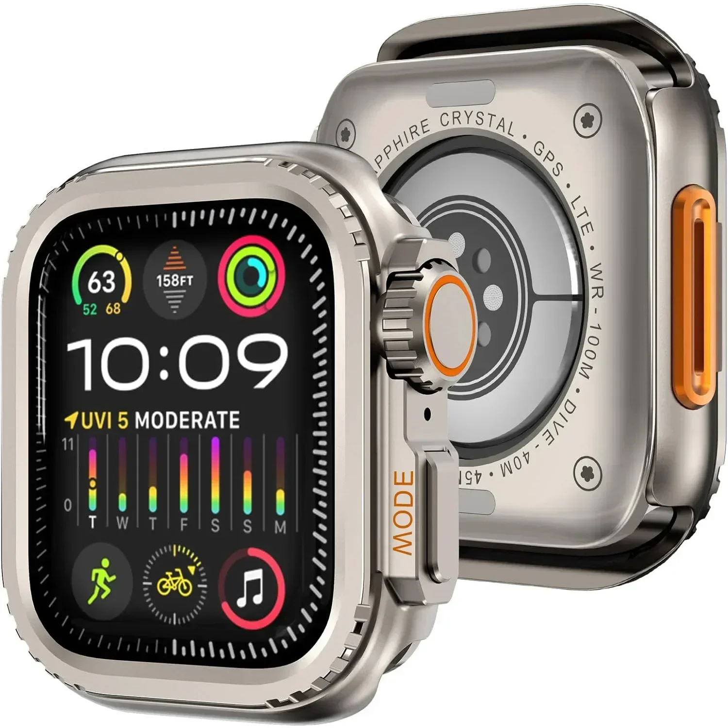 Metallabdeckung für Apple Watch Ultra 1 2 49 mm 45 mm Gehäuse Metallgehäuse für IWatch Serie 10 46 mm 9 8 7 6 5 4 3 SE Rahmenschutz 44 mm