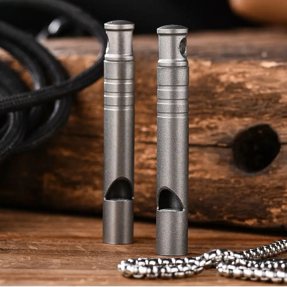 

Pendant Portable Camping Whistle Ultralight Survival Tool Emergency Whistle EDC Tool with Cord Titanium Whistle Outdoor Survival