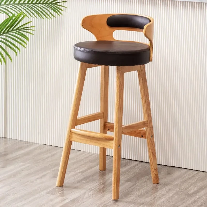 

Wood Minimalistic Lounge Chairs Wood Nordic Bedroom Kitchen High Stool Modern Black Taburete De Cocina Alto Bar Furniture