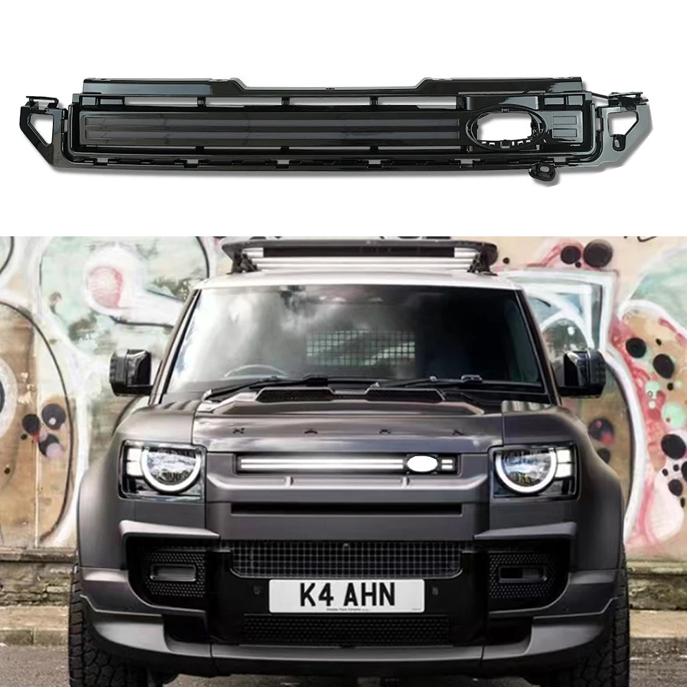 

Front Grille Light Bar With LED Light Fit For Land Rover new Defender 90 110 130 2020 2021 2022 2023 Modified Front Face Grills