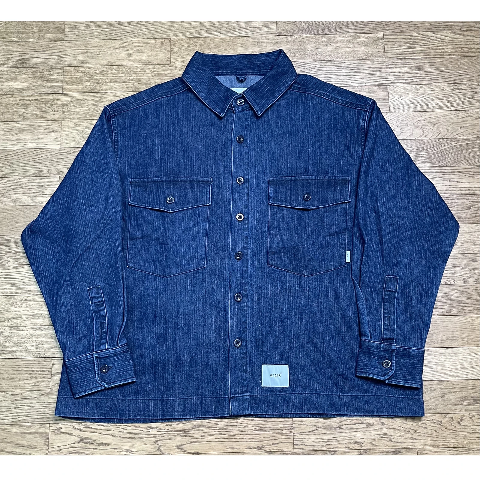 

WTAPS Denim irt Vintage Waed Cotton Youth Faion Long Sve Loose Fit ket Detail Ci Boy Outerwear for Young Men