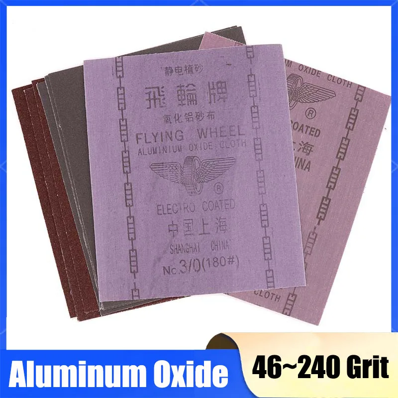1/2/5/10 Sheets Emery Cloth Sand Paper Aluminum Oxide Abrasive Sandpaper Sheets For Metal Polishing Wood Sanding 46 80~240 Grit