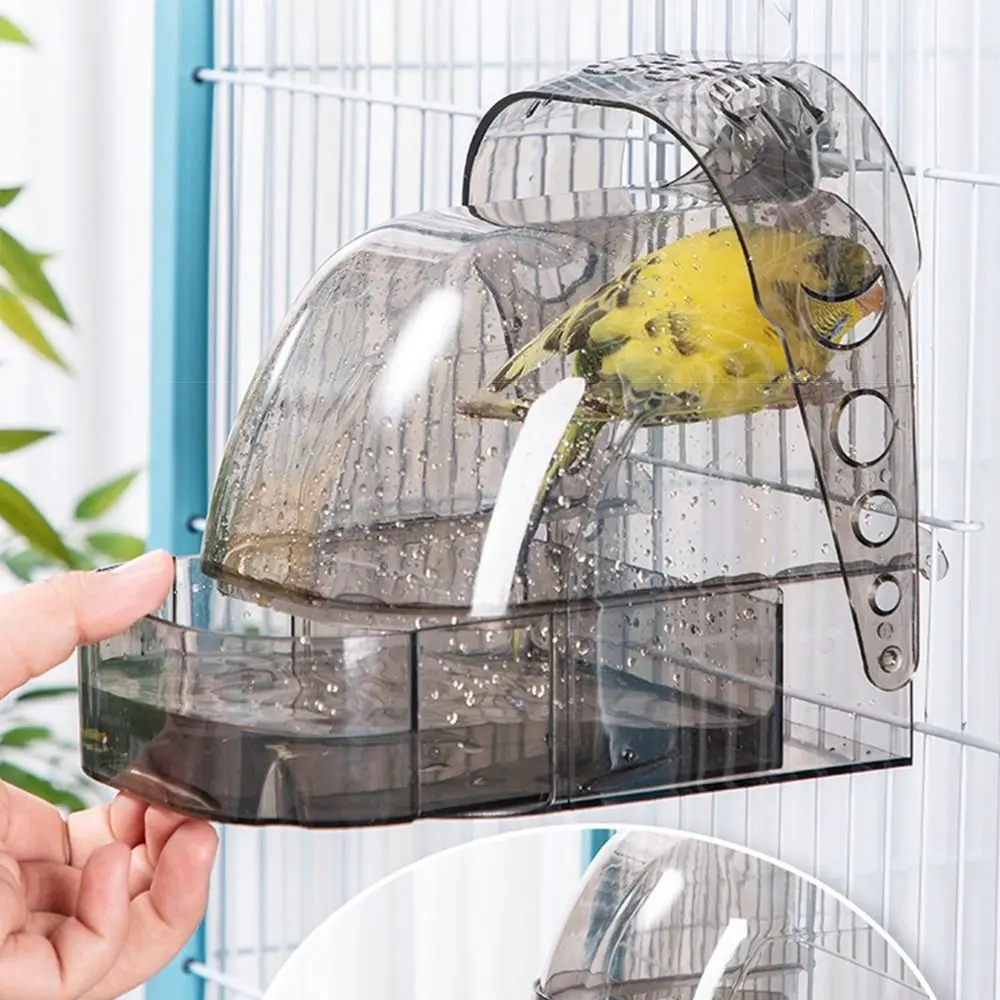 

Wall Mount Bird Shower Box Anti-Slip Drawer Style Parakeet Bathing Tub Multifunctional Hanging Parrot Bathtub
