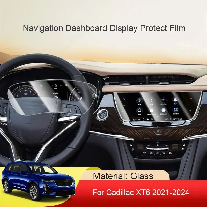 

Car GPS Navigation Screen Protect Tempered Film Sticker Accessory For Cadillac XT6 2021-2024 Auto Dashboard Display TPU