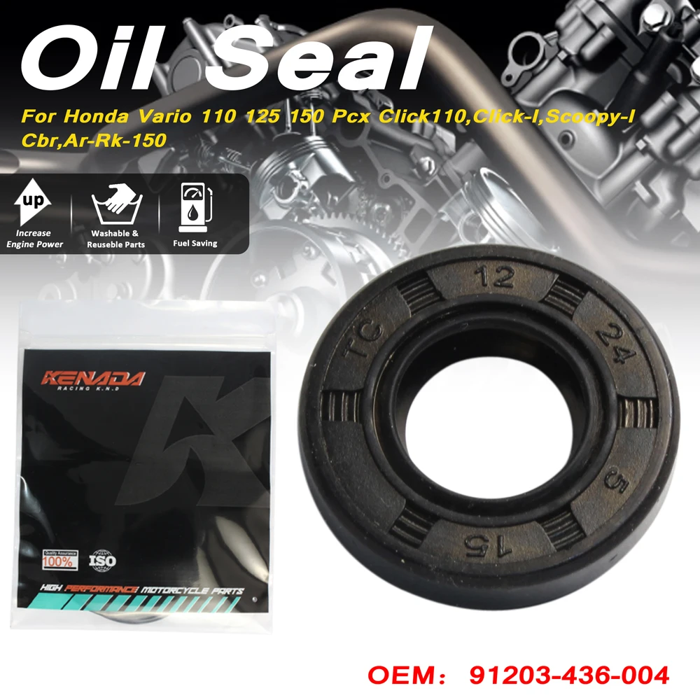 

KENADA Racing 91203-436-004 Oil Seal Water Pump For Honda Vario 110 125 150 Pcx Click110,Click-I,Scoopy-I,Cbr,Ar-Rk-150