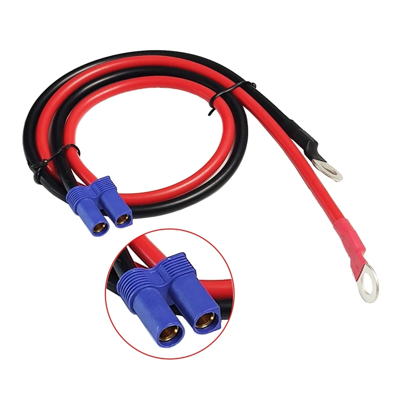 Cable de carga EC5 a línea de Terminal tipo O, 10AWG, para coche, motocicleta, Cable de alimentación de emergencia, adaptador EC5, accesorios de