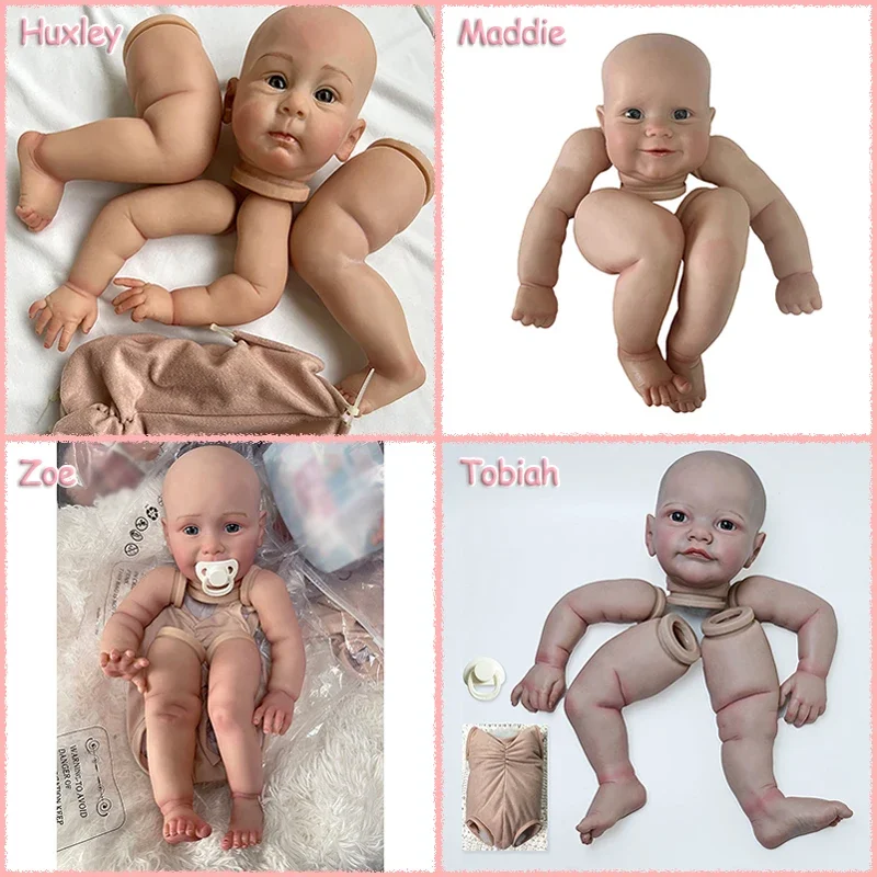 

24inch Tobiah/Huxley/Maddie/Zoe Reborn Doll Kit Already Finished Painted Parts Lifelike Painting Visible Veins with Cloth Body
