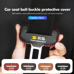 Car Seat Leather Seatbelt Belt Clip Protector Buckle Plug Cover For Renaul RS Kadjar Captur Clio Megane 2 3 4 RS Koleos Logan