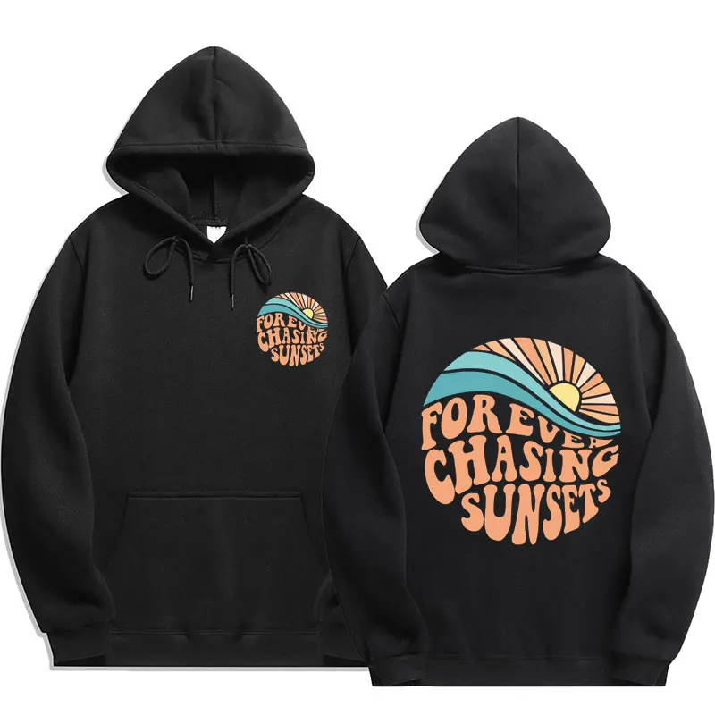 Chasing sunsets Hoodies Men Fashion Long Sleeve Sweatshirts men Cool Casual Harajuku Streetwear Pullovers y2k