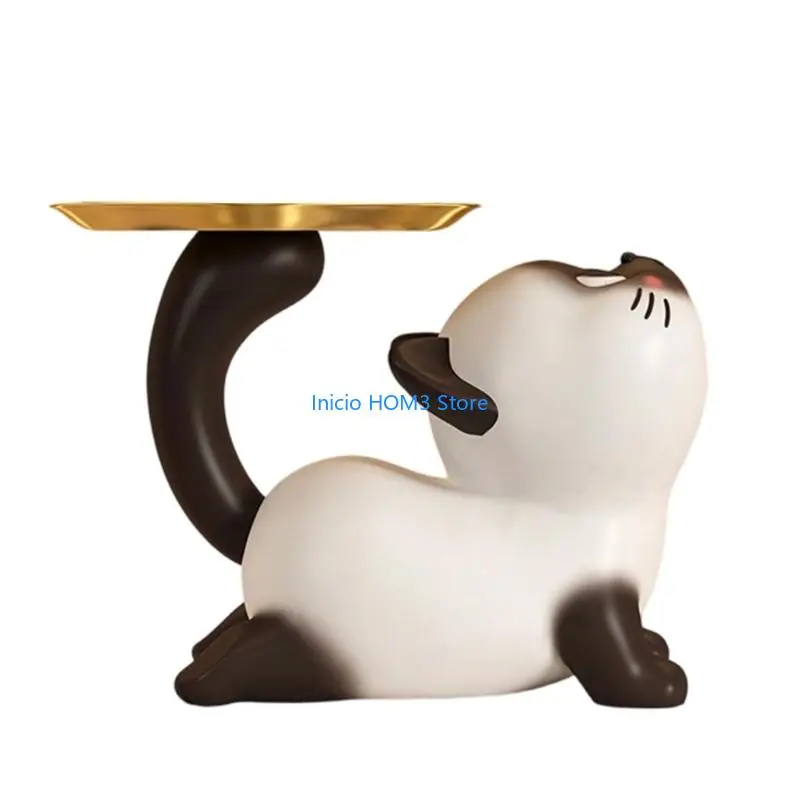 A5YD Unique Siamese Cats Sculpture Home Decoration Organizers for Practical Management and Stylish Gift Purpose