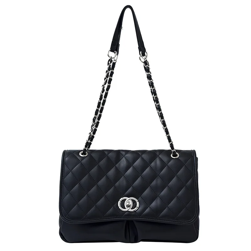 2026 New Quilted Tote Bag for Women Large Capacity Leather Shoulder Bag Chain Strap Designer Purse