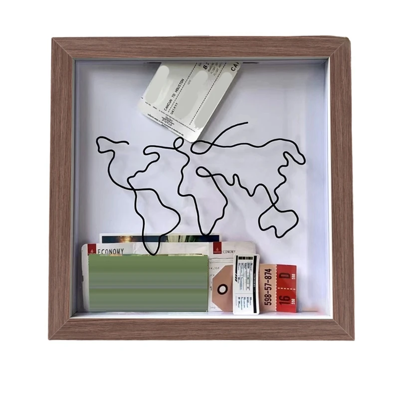 

1PCS Adventure Archive Box Ticket Shadow Box With Slot, Memory Boxes For Keepsakes C