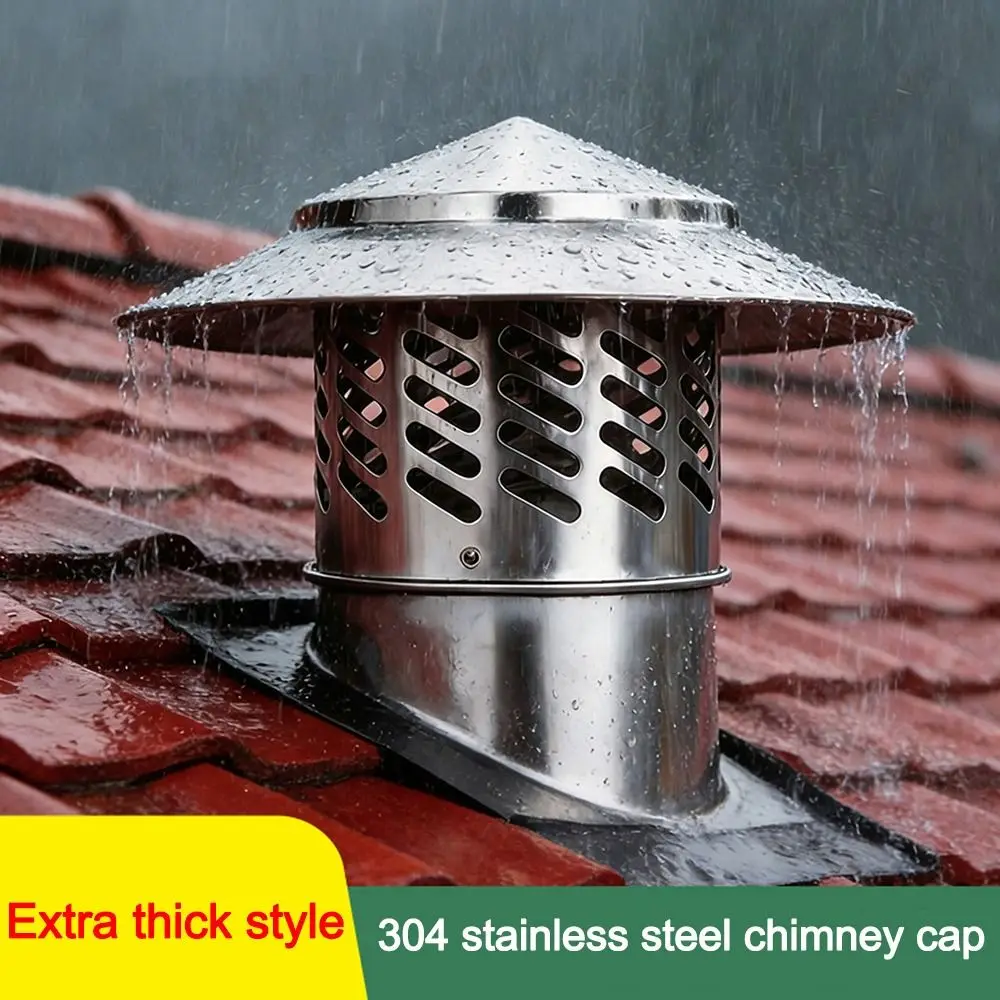 Simple Installation 80/110/160/200mm Chimney Cap Stainles Steel Multifunctional Ventilation Exhaust Cover Roof Cover