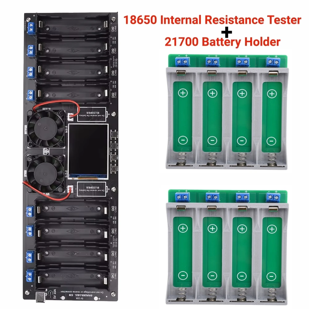 8 Channels 18650 Lithium Battery Tester DC Port 2.4-inch Color Screen Digital Battery Power Detector Module DC5V 10A Tester