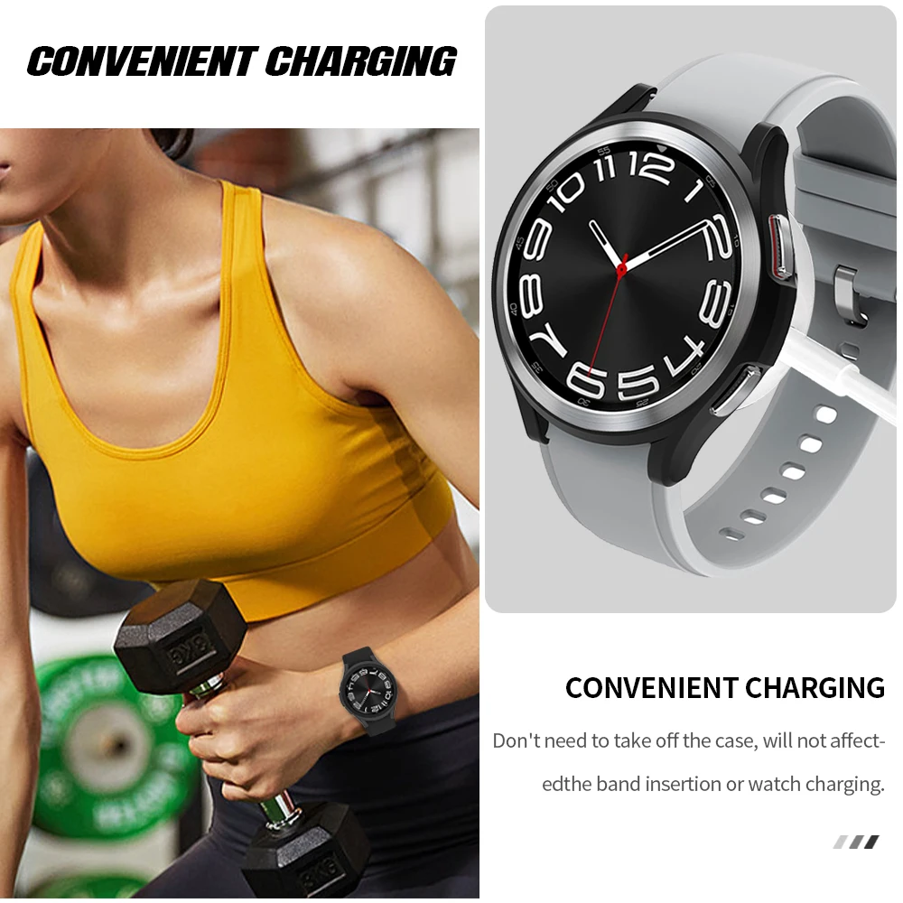 Case+Band for Samsung Galaxy Watch 4/5/5pro/6 40mm 44mm Silicone Bracelet Hard Cover for Galaxy Watch 4/6 Classic 43m 47mm Strap image 6