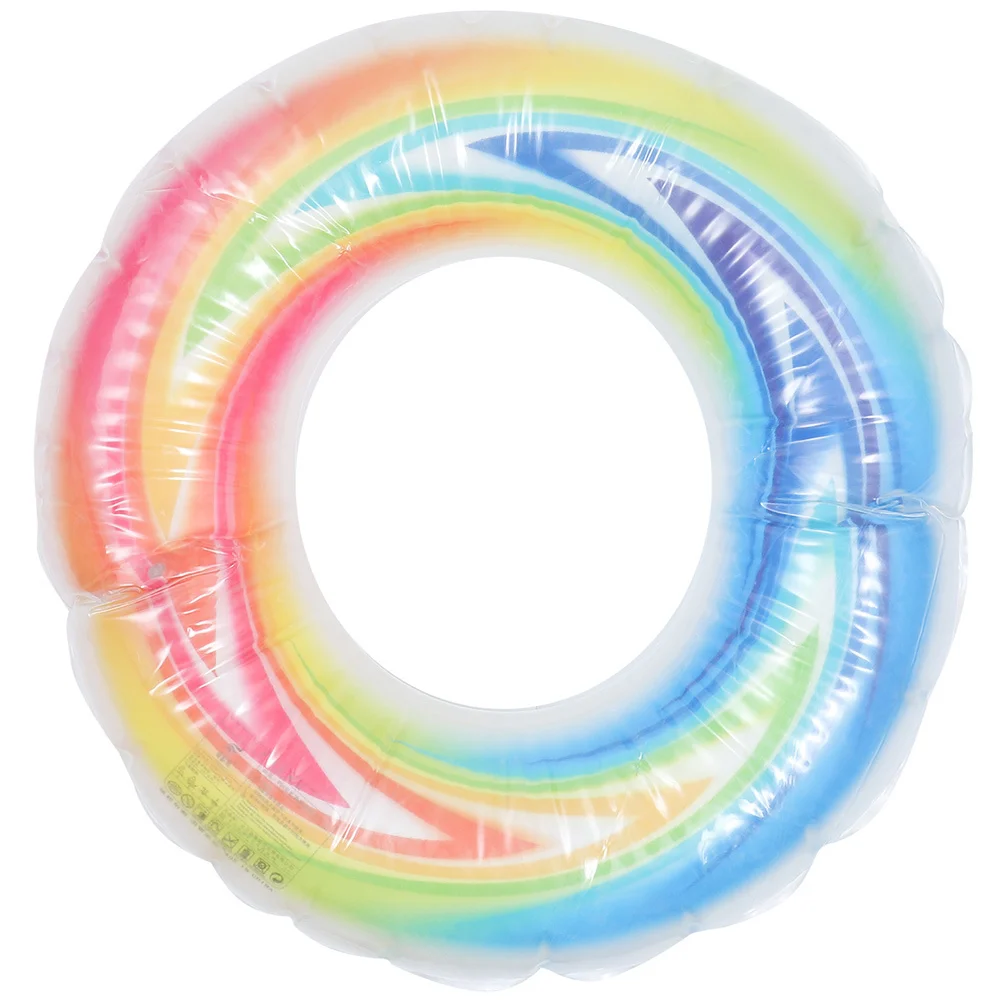 

Rainbow Swim Inflatable Pool Float Tube For Summer Beach Party Outdoor Swimming Thicken Pvc Swimming Ring Portable Swim