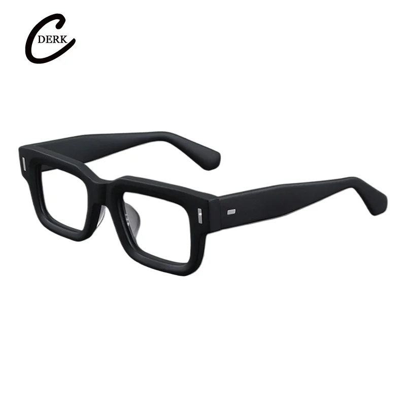 High Quality Square Eyeglass Frame Men's Acetate Retro Thick Edged Transparent Coffee Colored Women Myopia Prescription Eyewear