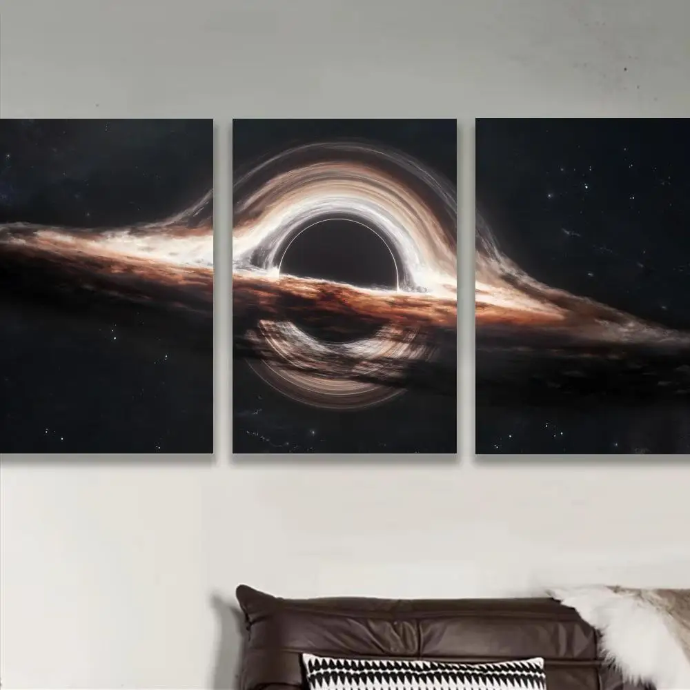 Cool Black Hole Painting Calligraphy Cotton Canvas Wall Art Poster - Aesthetic Painting for Living Room Bedroom Home Decor