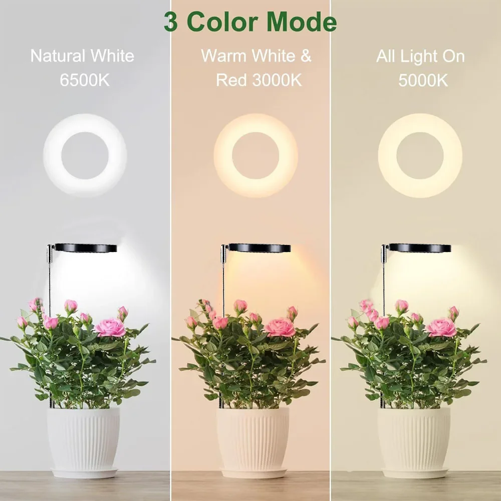 

USB mini plant lamp, with telescopic tube to adjust height, inserted into soil, 3-tone full spectrum, brightness timing.