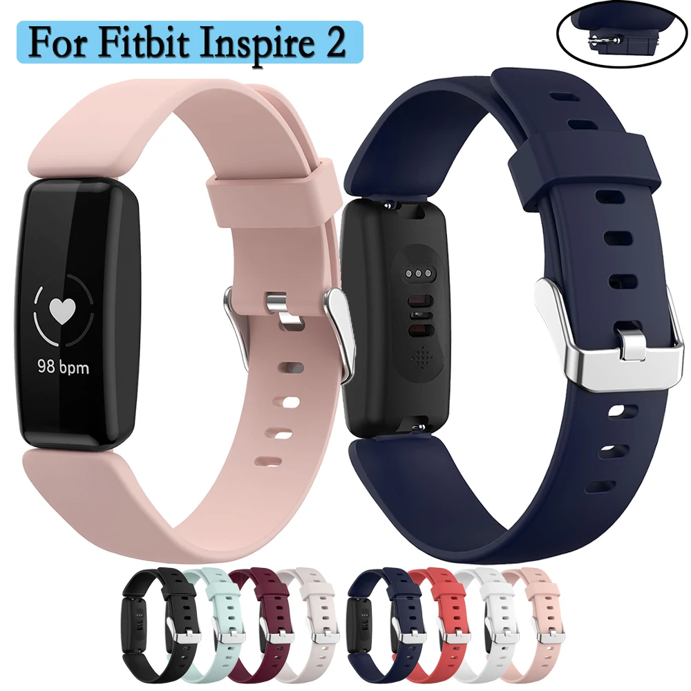 เหมาะสำหรับ Fitbit Inspire 2สายรัดข้อมือซิลิโคนที่มีคุณภาพสูงและทนทาน