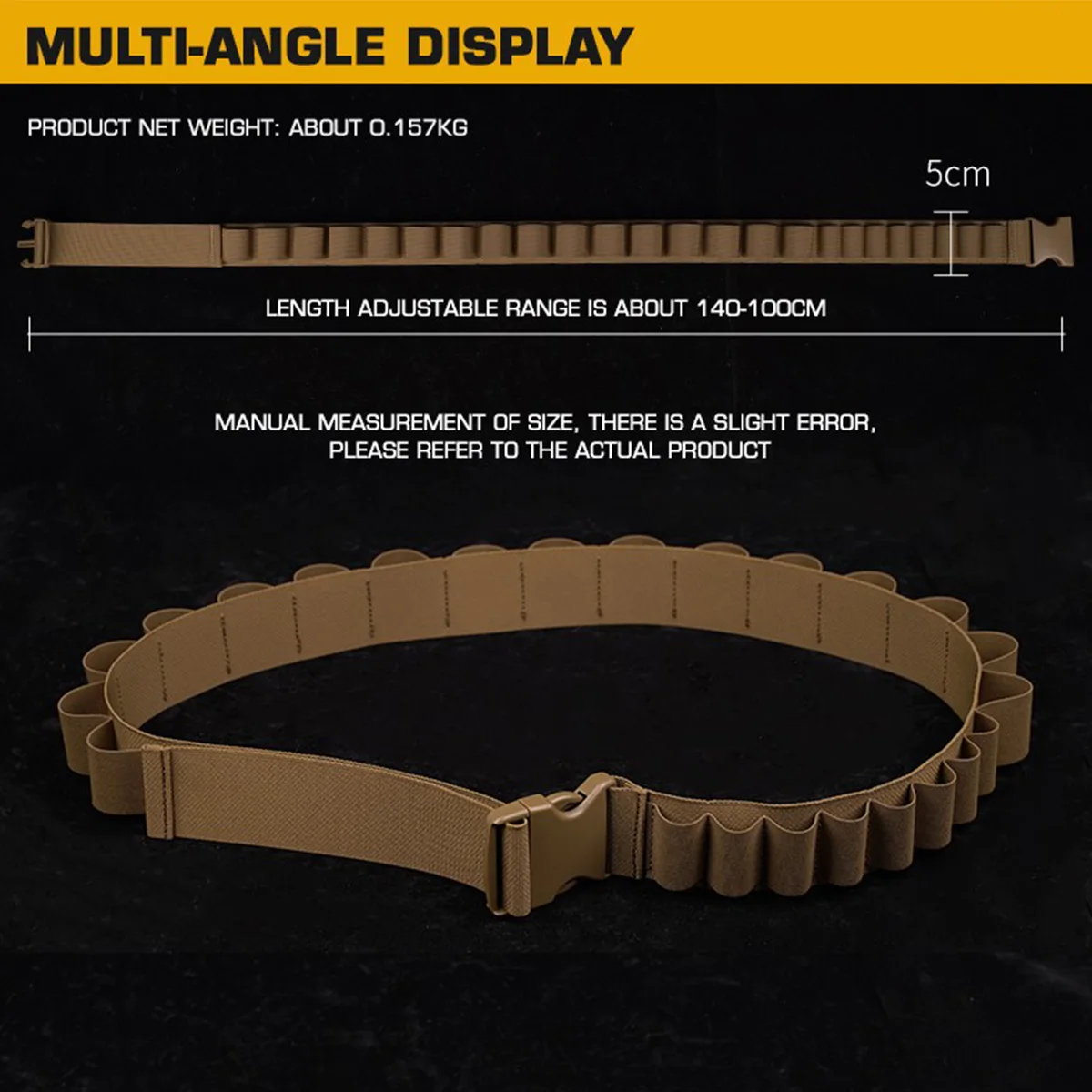 Cinturón táctico porta-munición Airsoft – 8/16 rondas para caza - imagen 4