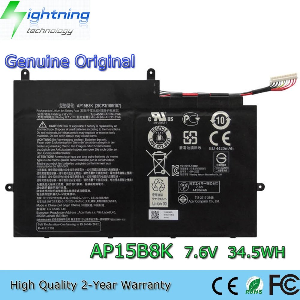 New Genuine Original AP15B8K 7.6V 34.5Wh Laptop Battery for Acer Aspire Switch 11 V SW5-173 SW5-173P SW7-272