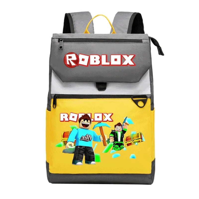 

Robloxs Creative Cartoon Peripheral Printing Peripheral Canvas Backpack Large Capacity Student Backpack Daily Necessities