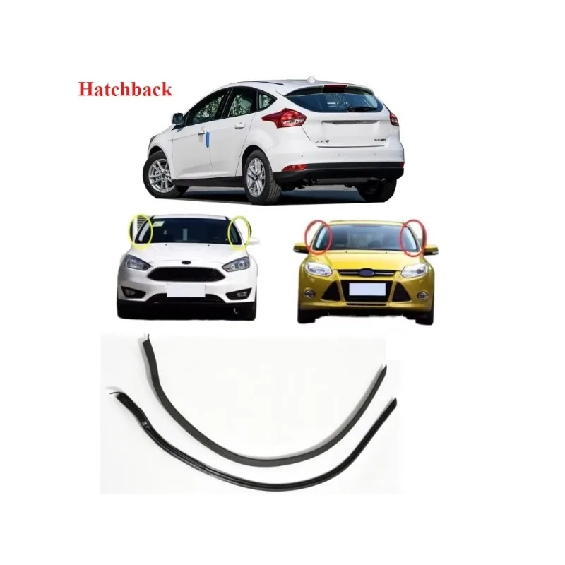 2 Pieces Saloon Outside Windshield Side Hard Rubber for Ford-Focus 2012-2015 Windscreen Protective Strip Glass BM51A03195AD