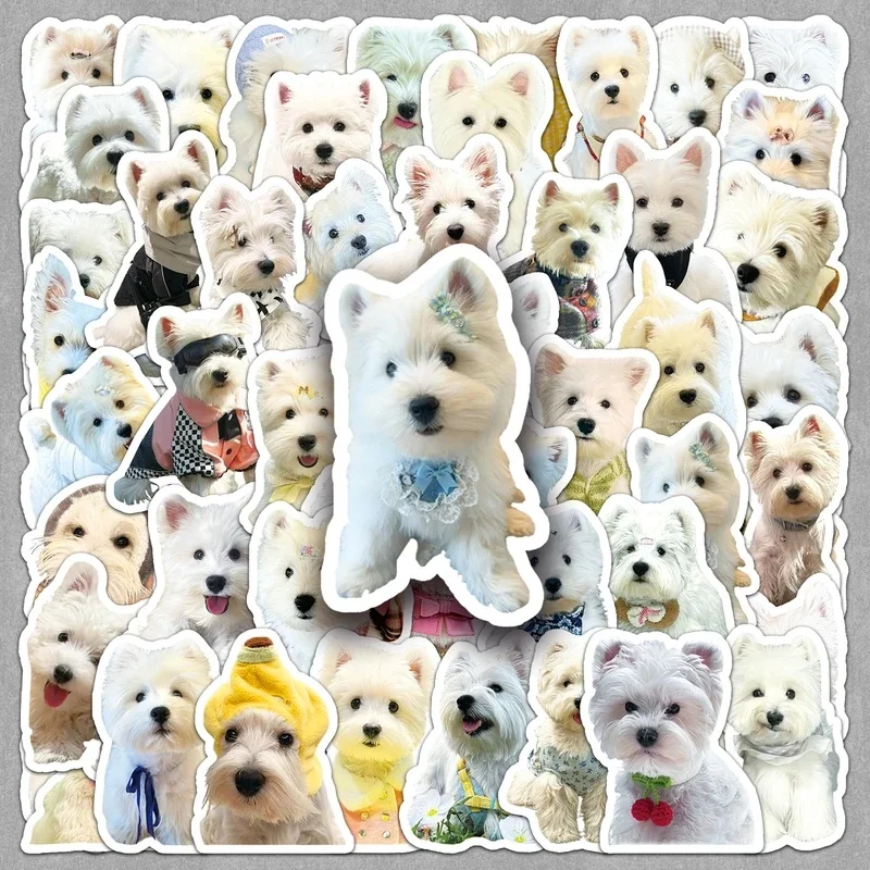 50pc Cartoon Funny West Highland White Terrier Graffiti Stickers Suitcase Laptop Skateboard Personalized Stickers