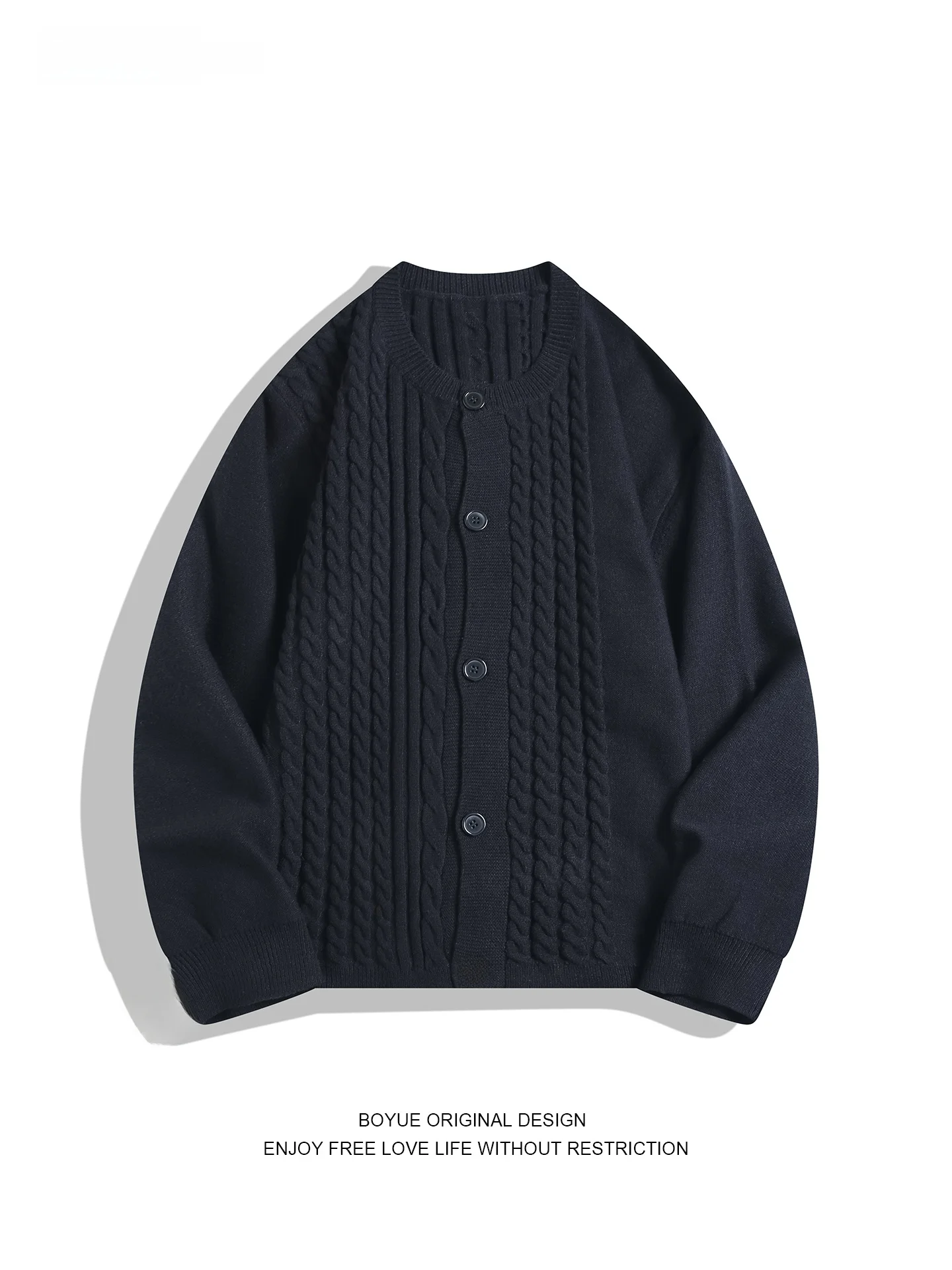 

Женский кардиган Boyue Faion в стиле ретро, вязаный, с перекрученным узором, на пуговицах, повседневный, свободного кроя, на все сезоны, длинный свитер-пальто