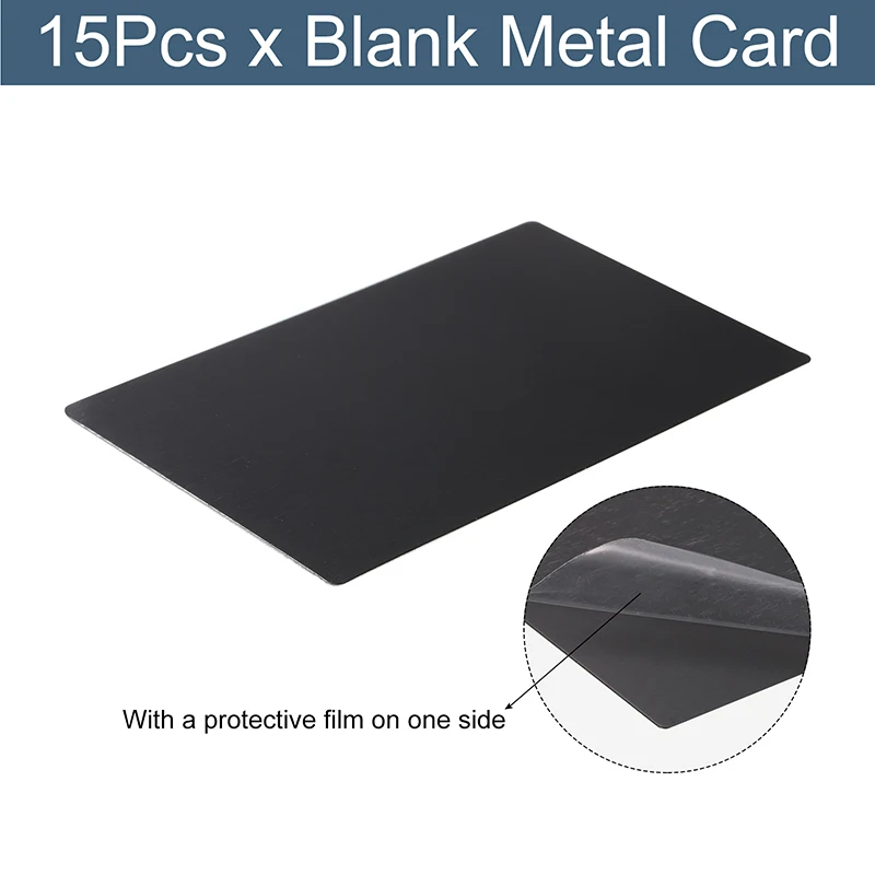 15pcs Business Name Cards 0.5/0.8/1mm Ultra-thin Anodized Aluminum Blank Metal Business Card for Laser Engraving Marking 80x50cm