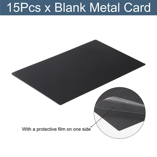 Imagen 2 del producto 15 tarjetas de visita comerciales 0,5/0,8/1mm tarjeta de visita de Metal en blanco de aluminio anodizado ultrafino para marcado de grabado láser 80x50cm