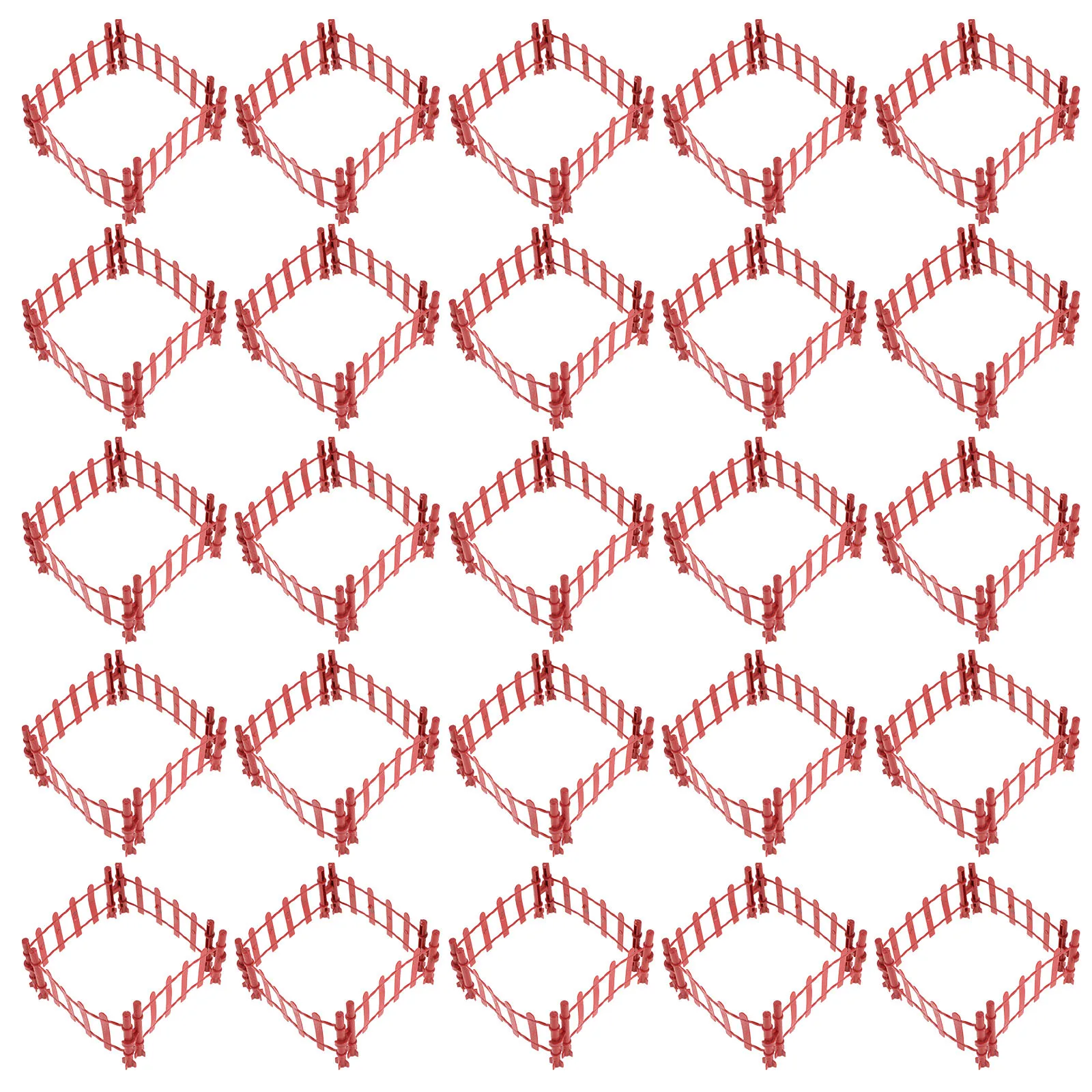 

100Pcs Mini Farm Fence Lightweight Plastic 9Cm Educational Zoo Animal Corral Supplies for Diorama Sand Table Cake Toppers