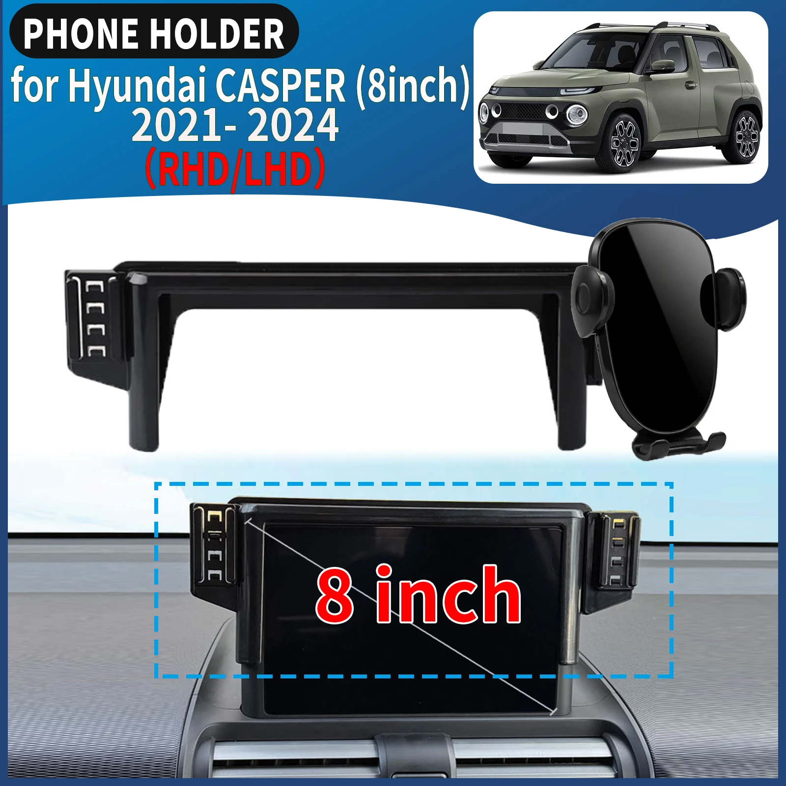 for Hyundai CASPER (8inch) AX1 2021-2024 Car Phone Holder Mount Vehicle-Specific GPS Navigation Easy Installation accessoires