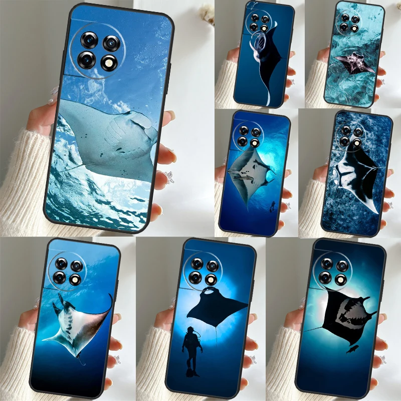 Animal Manta Ray Case For OnePlus 11 8 9 10 Pro 8T 9RT 10R 10T 11R Nord CE 2 Lite 2T N10 N20 Ace Pro Cover